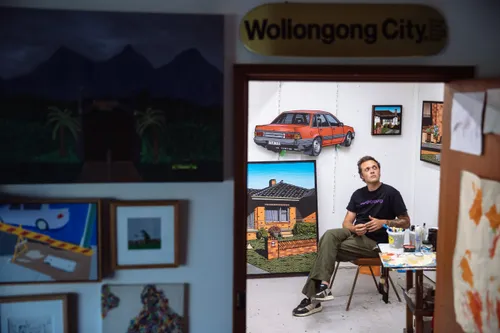 Christopher Zanko in his studio. Photo courtesy of Aaron Hughes.