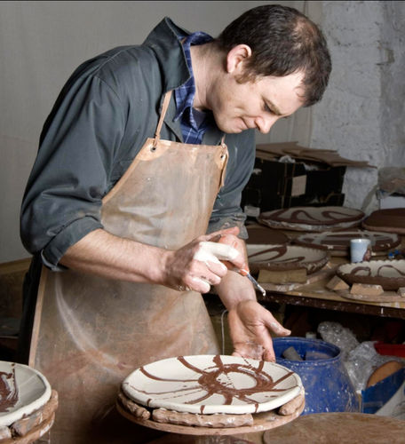 Dylan Bowen at work in studio.