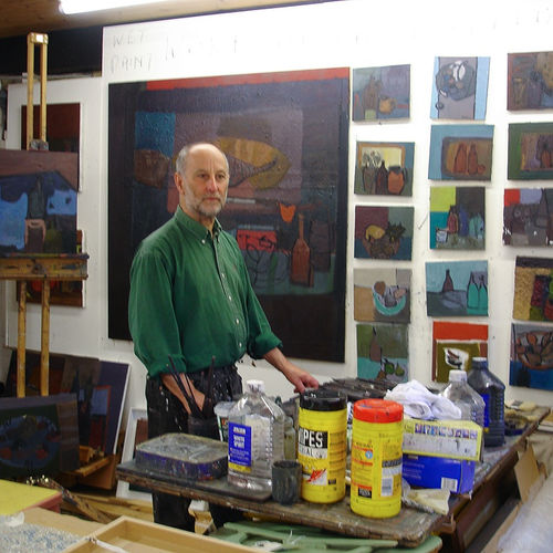 Tony Scrivener in his studio