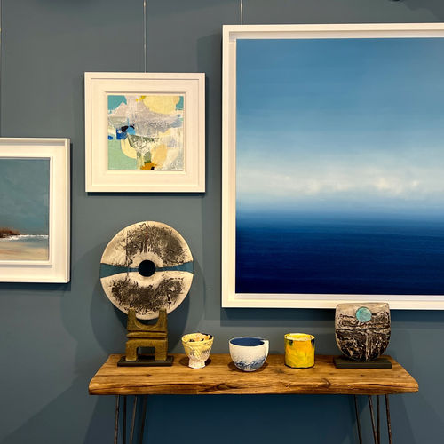 works left to right on wall by: Jenny Hirst, Andrew Bird, Martyn Perryman