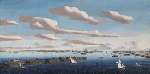 Ambroise Louis Garneray, Noon: prison hulks in Portsmouth Harbour