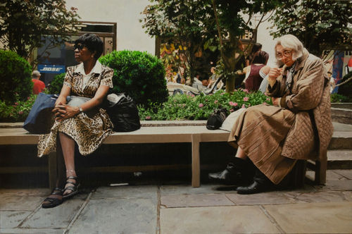 YIGAL OZERI - UNTITLED; A NEW YORK STORY - 2019 - OIL ON PAPER MOUNTED ON WOOD - 30 X 45 CM