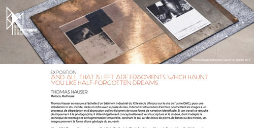 AND ALL THAT IS LEFT ARE FRAGMENTS WHICH HAUNT YOU LIKE HALF-FORGOTTEN DREAMS