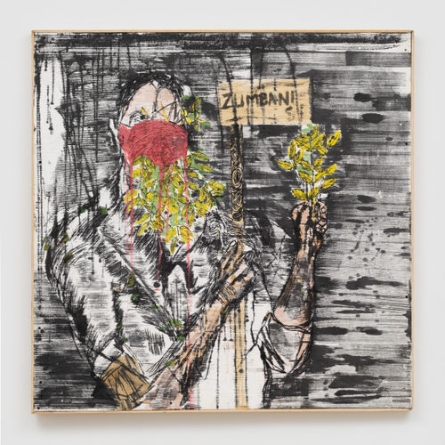 Zumbanipano, 2021 Ink on cut paper mounted on panel, with artist's frame 48 1/2 x 48 in 123.2 x 121.9 cm Private Collection