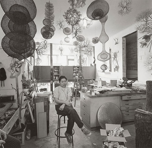 Ruth Asawa in her studio, 1969. Photo: Rondal Partridge Archive