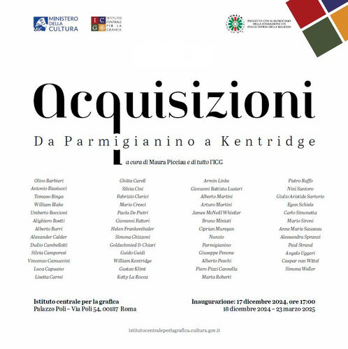 SILVIA CAMPORESI & MARTA ROBERTI | ACQUISIZIONI. DA PARMIGIANINO A KENTRIDGE