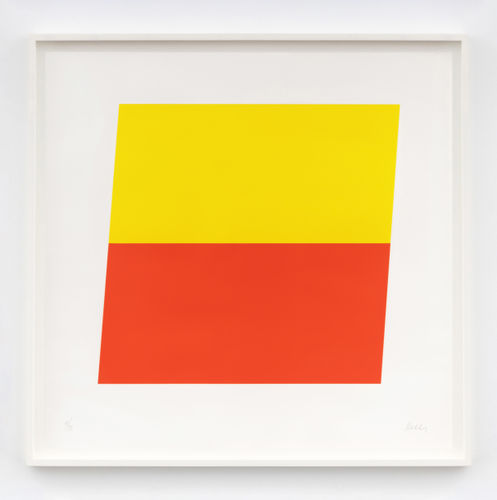 Ellsworth Kelly. Yellow Red-Orange, 1970. Color lithograph on special Arjomari paper, 35 1/4 x 36 1/4 in (89.5 x 92.1 cm). Image courtesy of Zeit Contemporary Art, New York