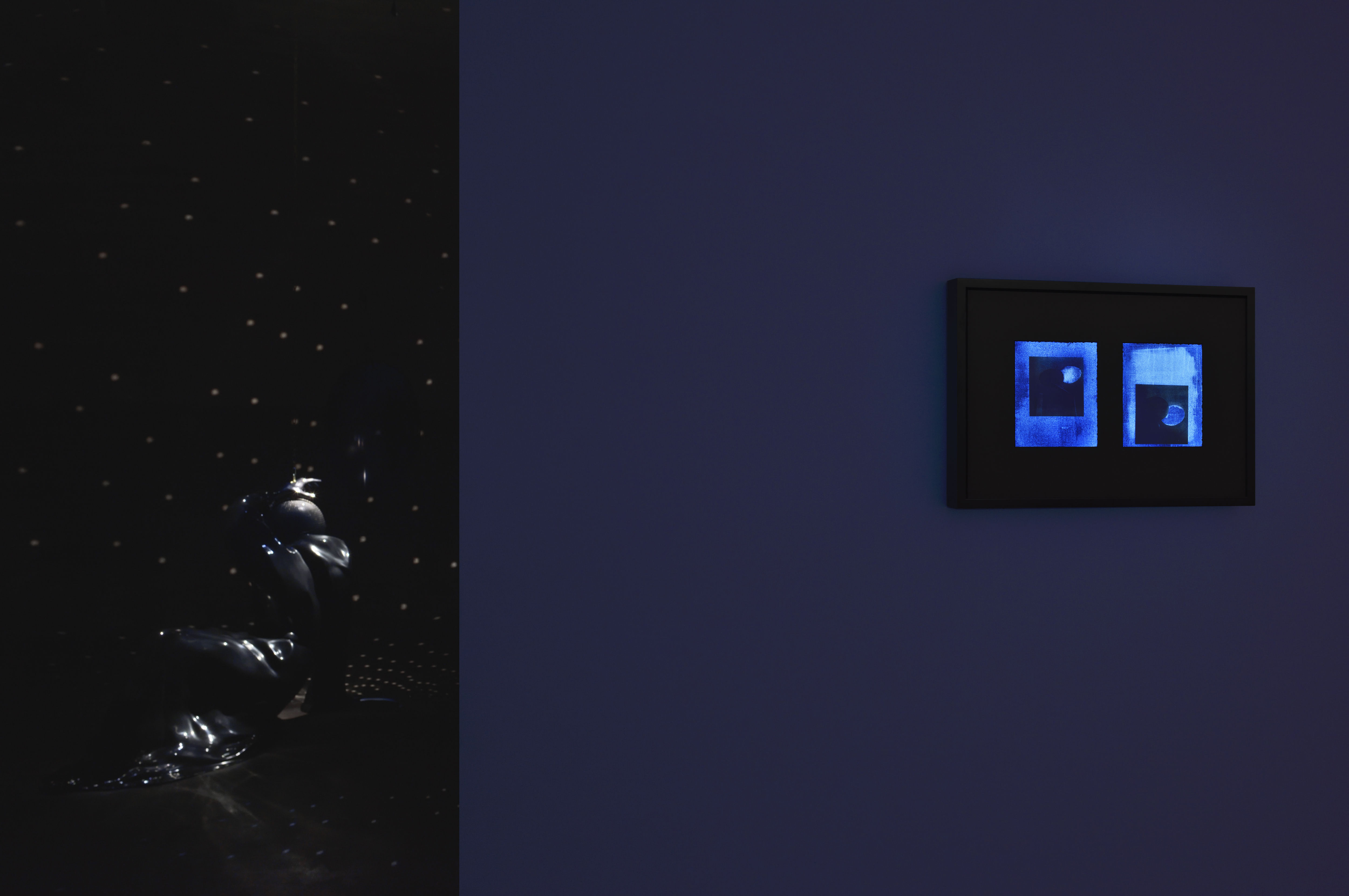 installation view of the 22-minute film E for Eileen, 2023 by Gerard & Kelly at Marian Goodman Gallery Paris 