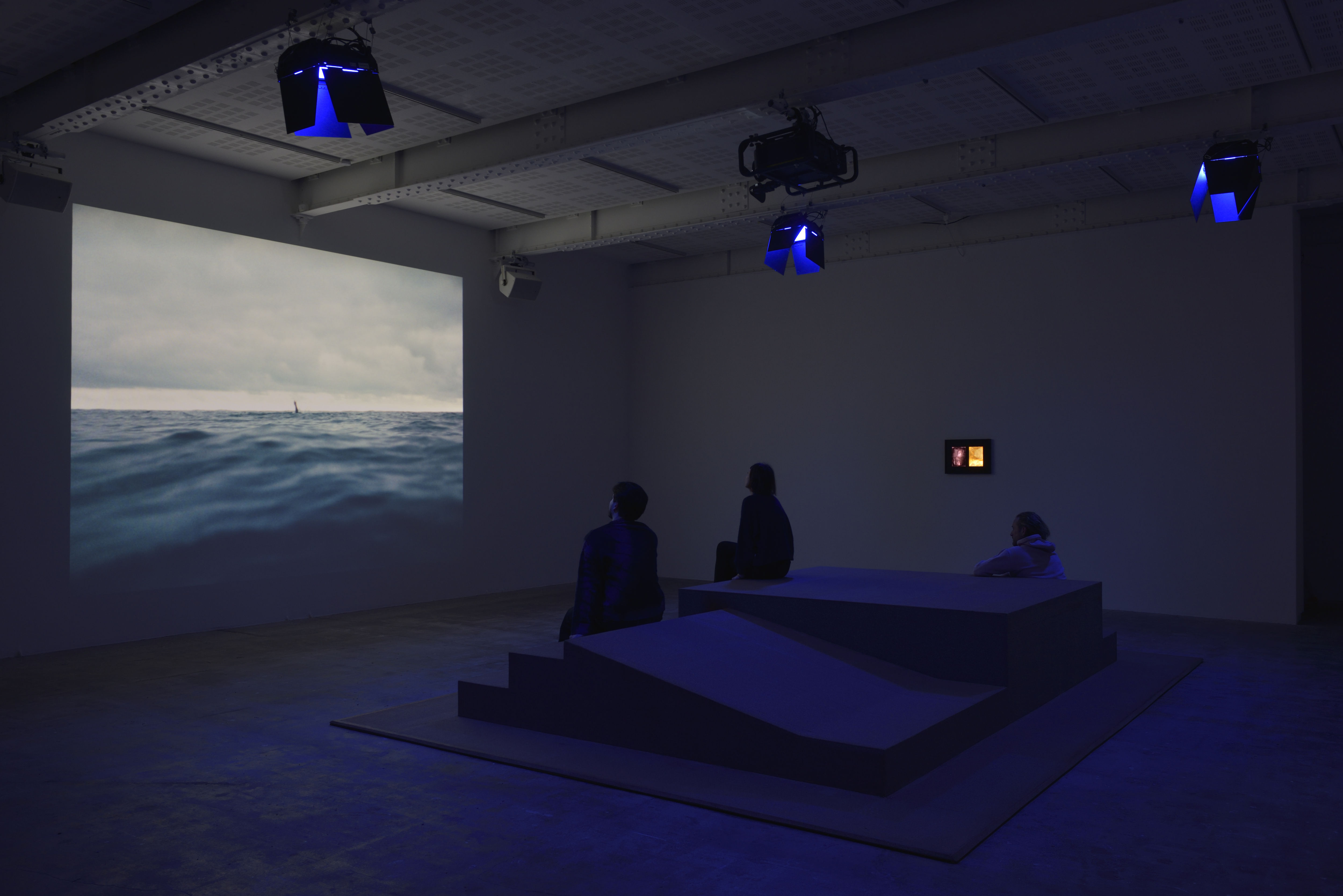 installation view of the 22-minute film E for Eileen, 2023 by Gerard & Kelly at Marian Goodman Gallery Paris 