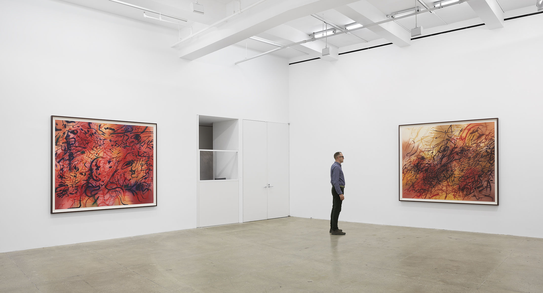 Installation view, Julie Mehretu, New York, 2020