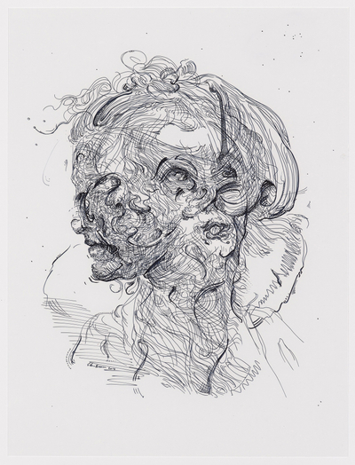 Glenn Brown, Drawing 9 (after Greuze/Greuze), 2014