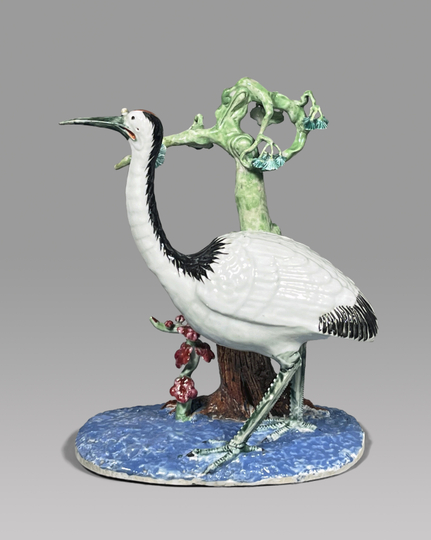 Chinese Export Porcelain Standing Crane