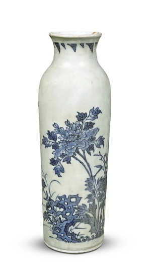Chinese Blue and White Porcelain Sleeve Vase from the Hatcher Collection