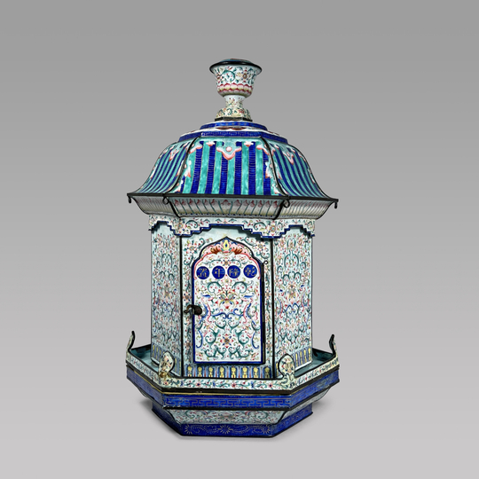 Rare Chinese Imperial Enamel on Copper Lantern Pagoda
