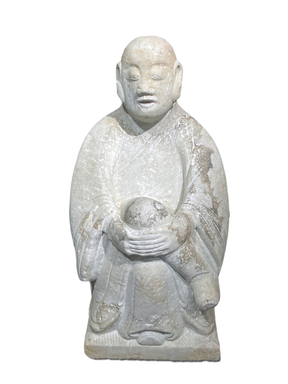 Chinese Carved Stone Figure of a Scholar or Lohan