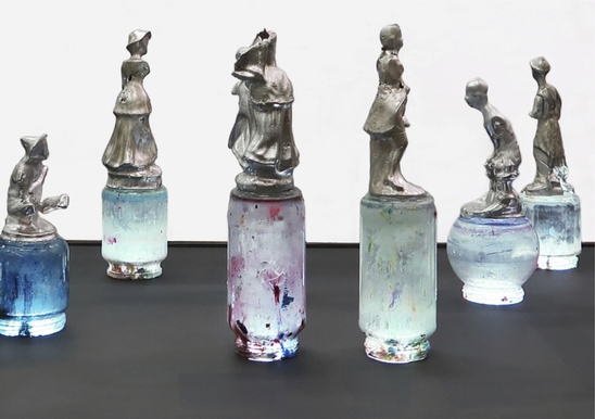 Clarke / Rowledge Landed Gentry 2017 Pewter, glass, pigment, steel