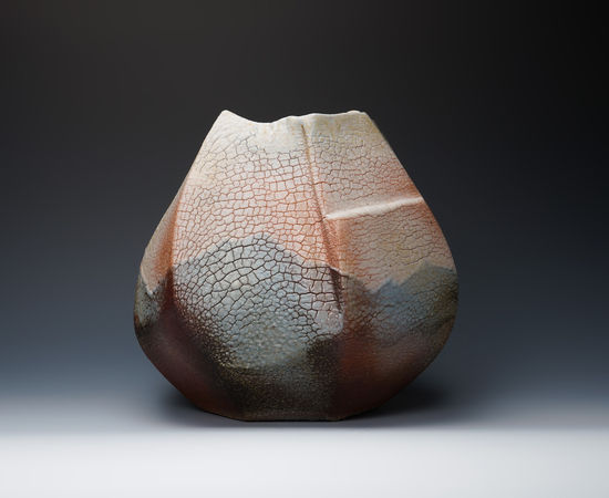 Hayashi Shotaro 林正太郎, Manyo Shino jar with impressions of a mountain scene