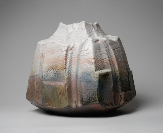 Hayashi Shotaro 林正太郎, Shino Square Jar With Thousands of Leaves 万葉志野四方壺