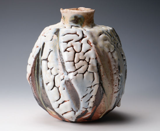 Hayashi Shotaro 林正太郎, Rikyu gray shino jar 利休 鼠志野 壷