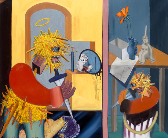 Tincuta Marin, Untitled (Bigfoot in Medieval Interior & Still Life), 2020