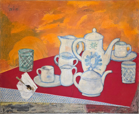 Joan Barbarà, Bodegón con juego de té , 1940-1950