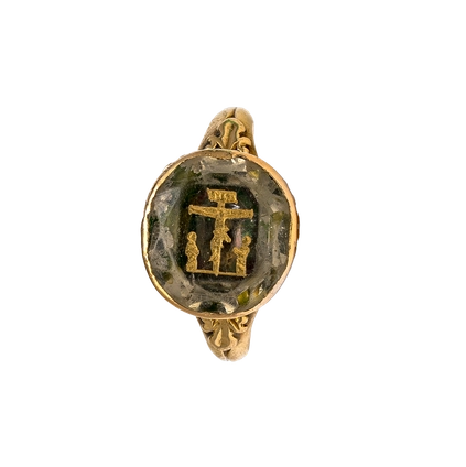 Devotional Ring with Scene of the Crucifixion, Probably France, 18th century