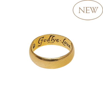 Gold Posy Ring 'Godlye. love. will. not. remove'