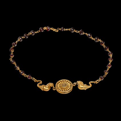 An Archaeological-Style Gold and Garnet Necklace, Rome, c. 1875