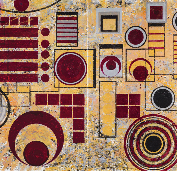 J. Steven Manolis' Metallica (Quatari Series) 60 x 90 inches.