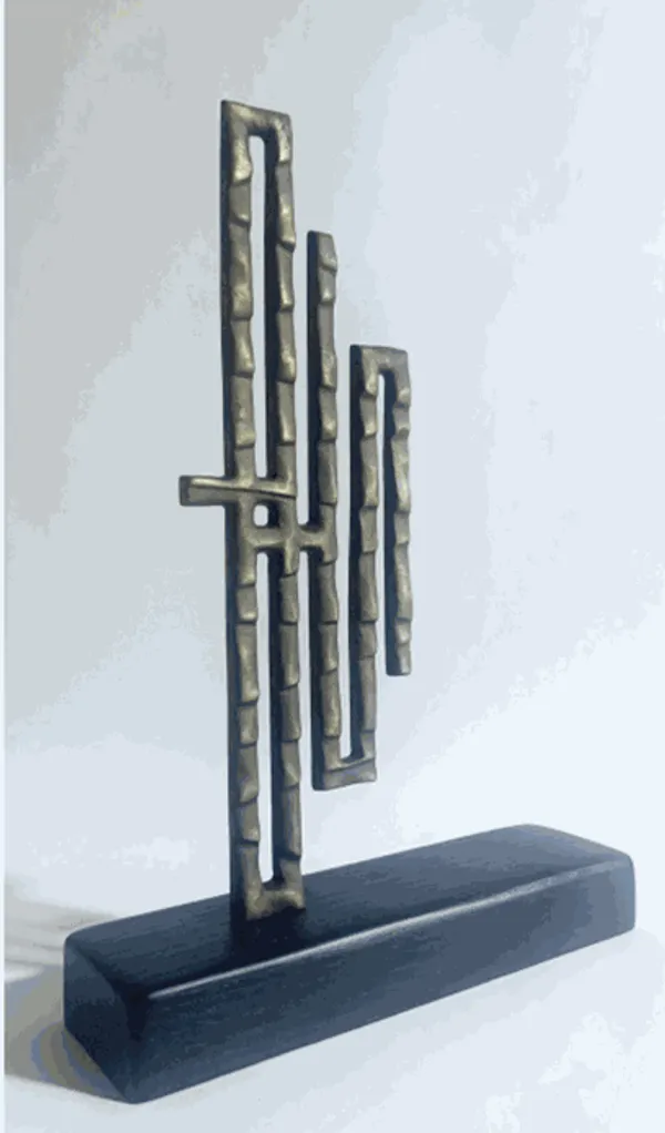 Hayan Maani Allah 1, 2025 Bronze and Oak Wood 35 W x 49 H x 10 D cm
