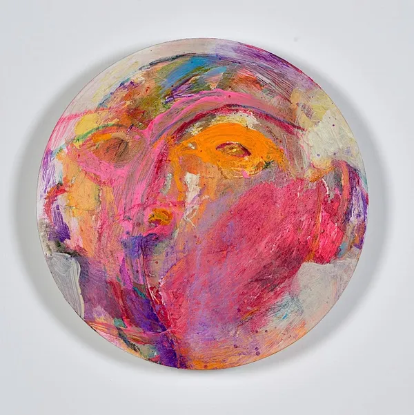 Ebtisam Al Saffar The Remaining Face 2, 2022 Mixed media on wood 30 x 30 cm