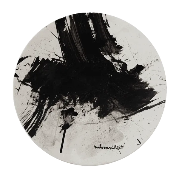 Ahmed Albahrani Abstract 3, 2024 Acrylic on wood D: 40 cm