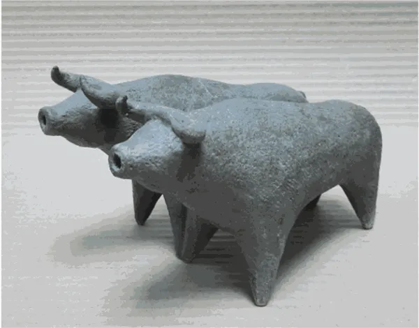 Zahed Taj Eddin Double Act, 2024 Stoneware Ceramic, glaze 22 x 10 cm