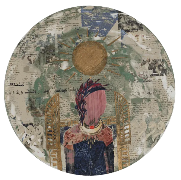 Ahmed Nouh Untitled, 2024 Mixed media on wood D: 40 cm