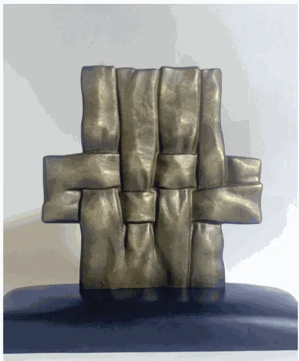 Hayan Maani Allah 3, 2025 Bronze and Beech Wood 39 W x 44 H x 16 D cm