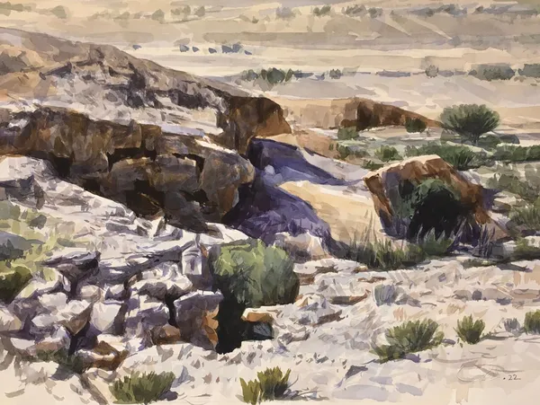 Salem Mathkour Zekreet 6, 2022 Watercolor on paper 40 x 30 cm