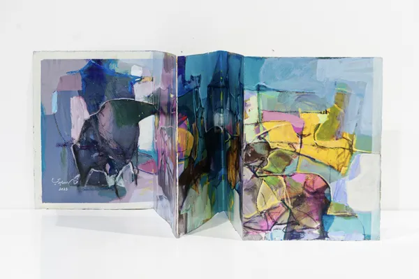 Falah Al-Saeedi Oryx herd 1, 2023 Acrylic on paper 38 x 29 x 70 cm