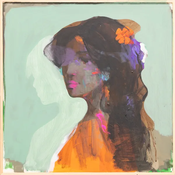 Omar Al Shehabi A Dream with a Shadow, 2025 Acrylic on wood 40 x 40 cm