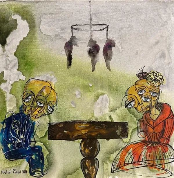 Meshail Faisal Quarrel, 2016 Acrylic on canvas 40 x 40 cm