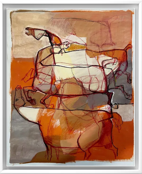 Falah Al-Saeedi Horses series, 2025 Acrylic and pastel on paper 35 x 43 cm