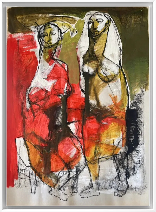 Falah Al-Saeedi Women in the Marshes series, 2024 Acrylic and pastel on paper 61 x 45 cm