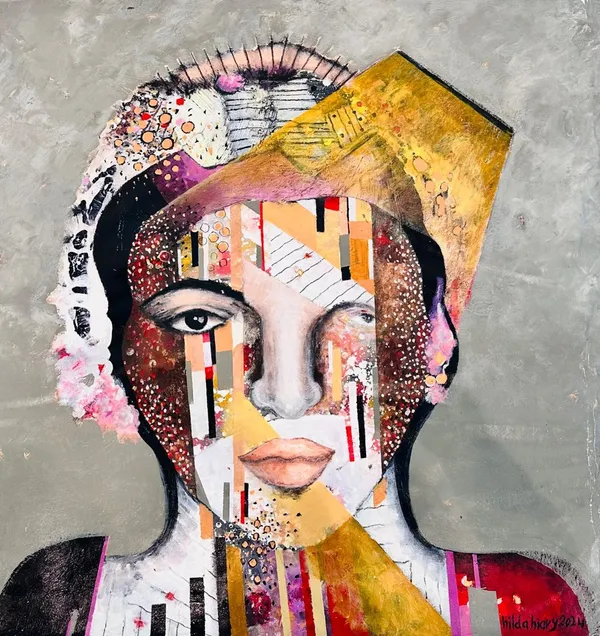 Hilda Hiary Untitled , 2024 Acrylic on canvas 120 x 120 cm