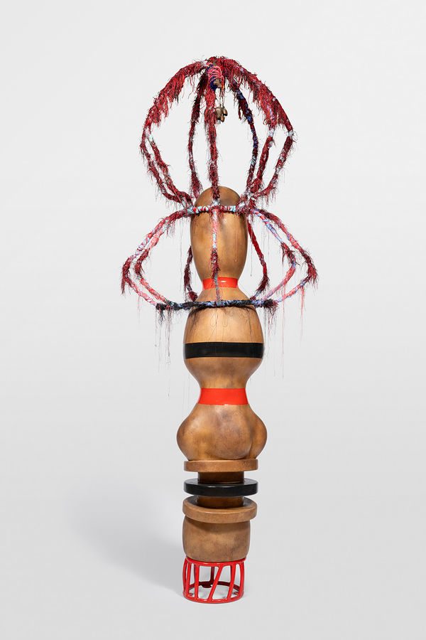 Julien Creuzet, Attila cataracte, ta source aux pieds, des pitons verts, finira dans la grande mer, gouffre bleu, nous nous noyâmes, dans les larmes marées, de la lune, Shékéré, clef double, cloches, perles bleues, 2024