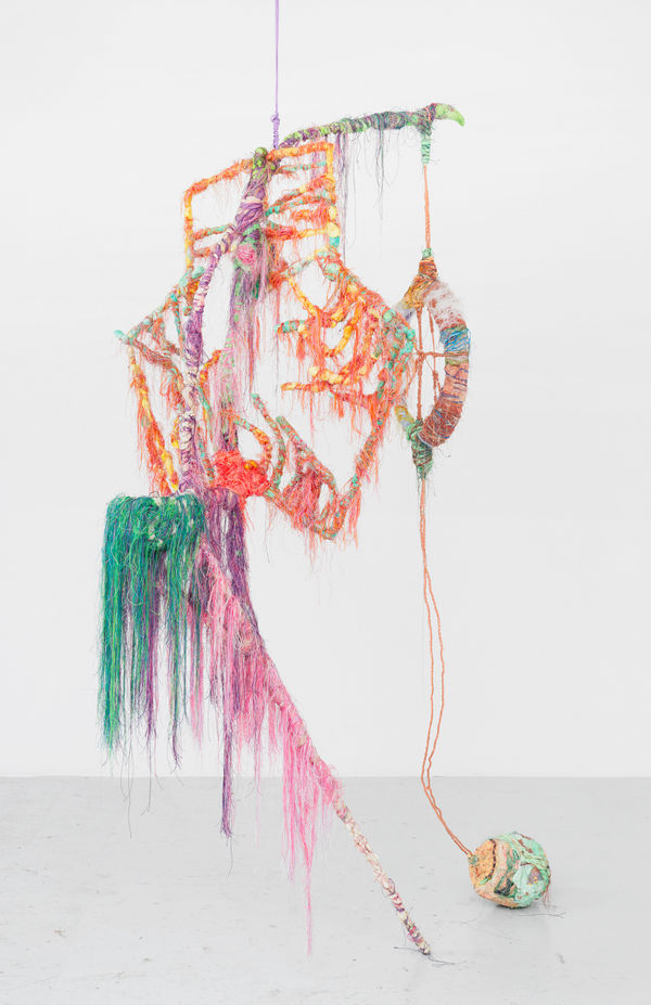 Julien Creuzet, Nos diables rouges, nos dérives commotions, the hunter has a single arrow, his omniscient eyes, bon chemin, chaque bon matin, chemin chien (cible, flèche et boulet), 2025