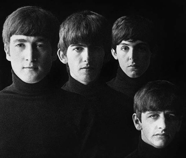 Robert Freeman, “With the Beatles” Taken in the dining room of the Bournemouth Hotel with natural light in August. Fast film and a long telephoto lens., 1963