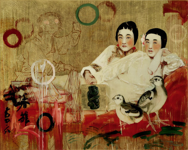 Hung Liu, Two Chicks, 2007