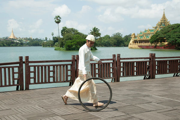 Moe Satt, Bicycle Tire Rolling Event from Yangon: Kan Daw Gyi Park, 2013