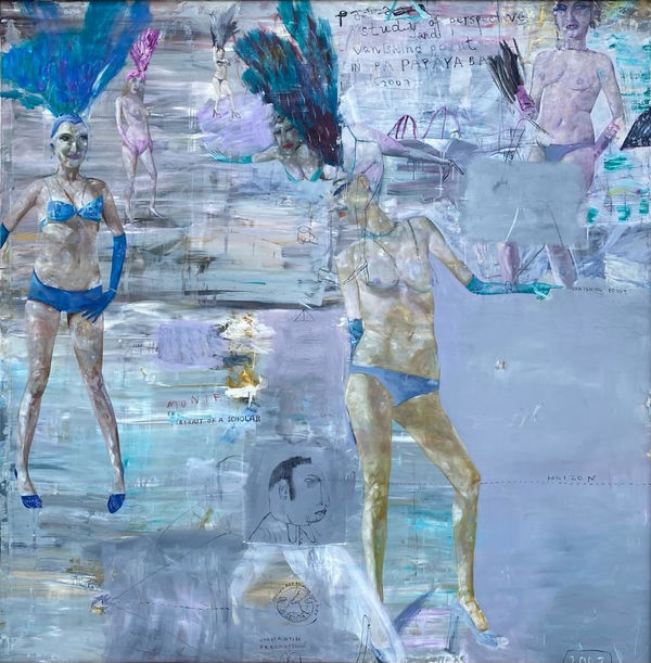 Konstantin Bessmertny, Study of Perspective and Vanishing Point in Papaya Bar, 2007