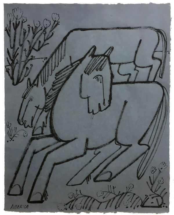 America Martin, Two Horses at Dusk, 2019