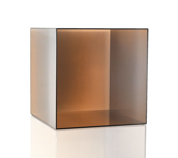 glass cube by Larry Bell